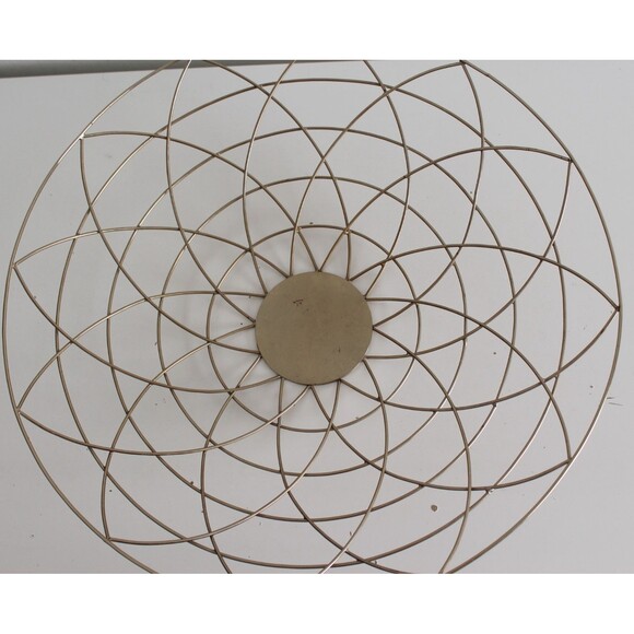 Large 18" Round brass wire Lotus basket Home Décor Staging - Picture 8 of 11